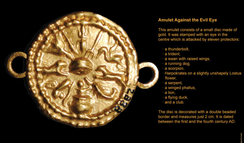 Amulet against the Evil Eye, Gold, 2 cm, Roman, ca. 1st - 4th century. British Museum 1814,0704.1172 © The Trustees of the British Museum (CC BY-NC-SA 4.0)