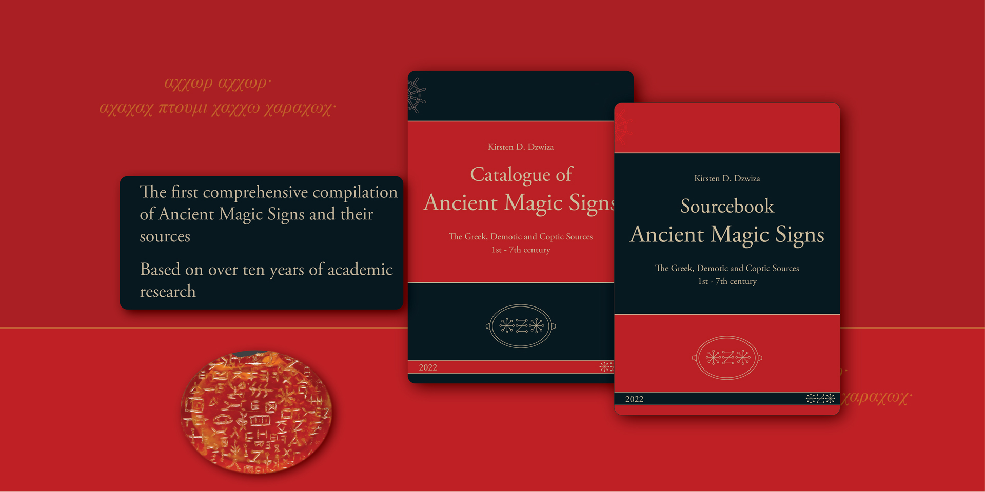 Covers of the Sourcebook of Ancient Magic Signs and Catalogue of Ancient Magic Signs