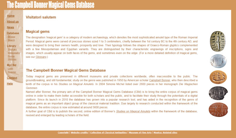 Campbell Bonner Magical Gems Database