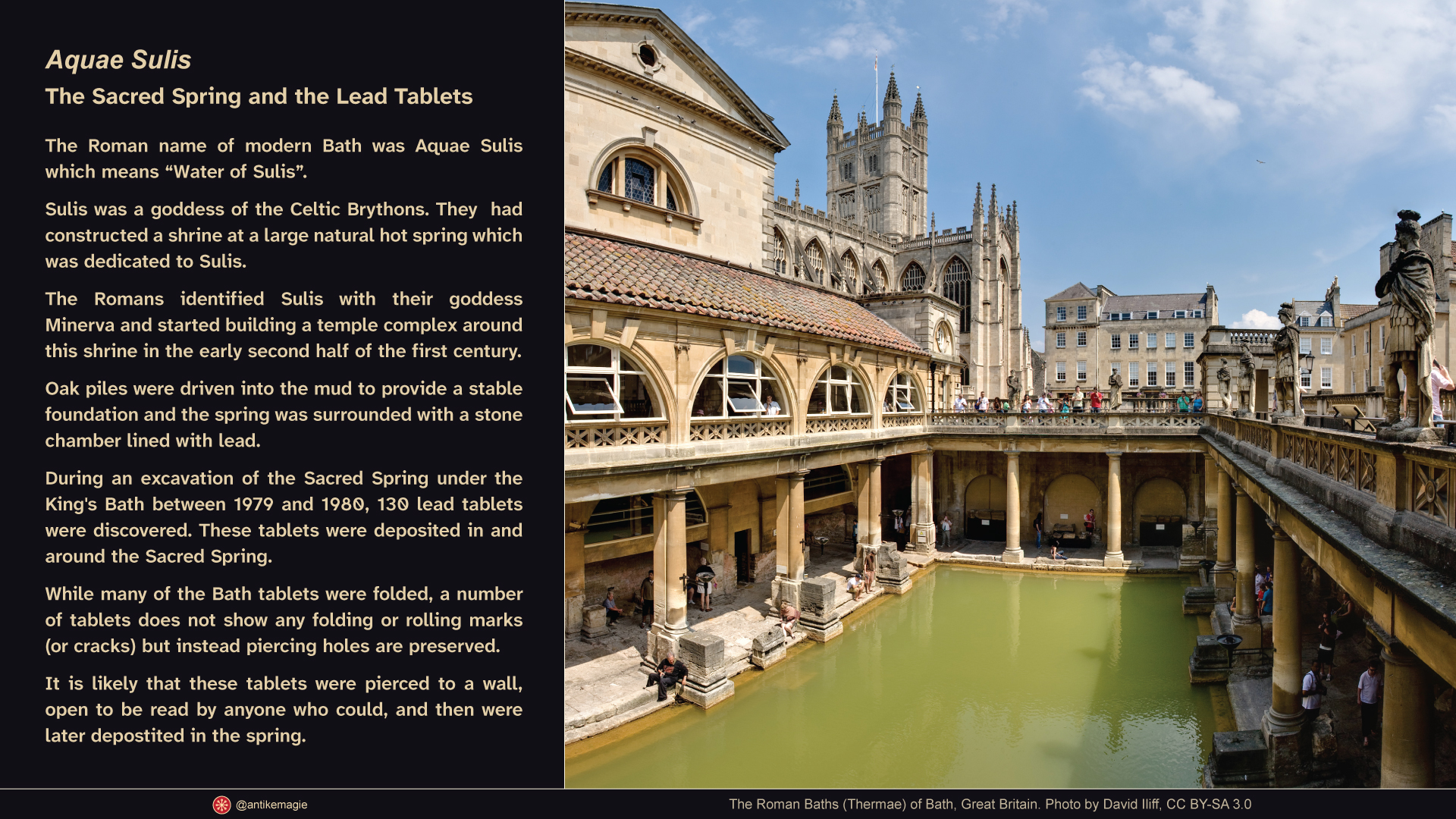 The Roman Baths (Thermae) of Bath, Great Britain. Photo by David Iliff, CC BY-SA 3.0