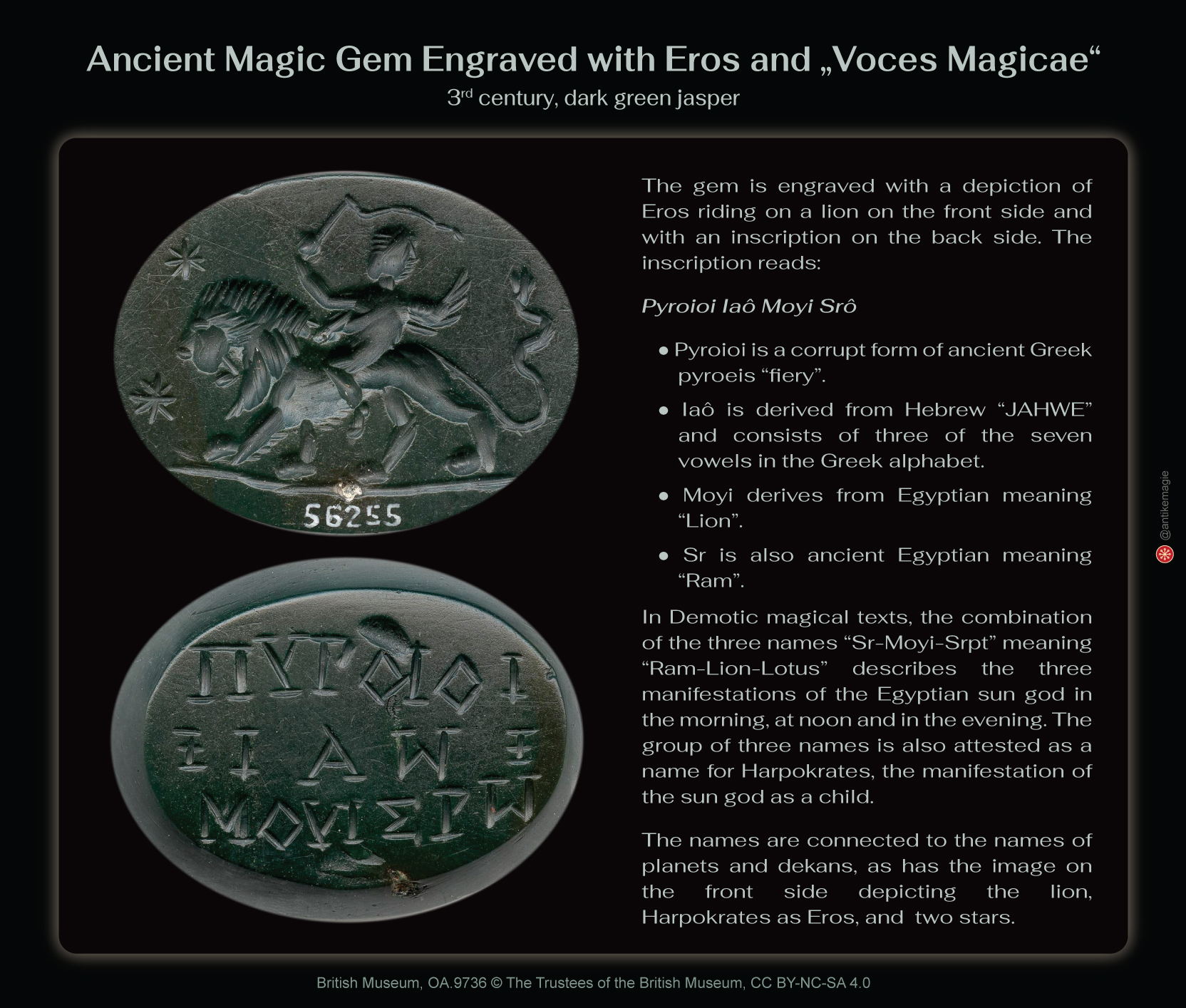 The Archaeology of Ancient Magic - Gem - Eros - British Museum OA.9736