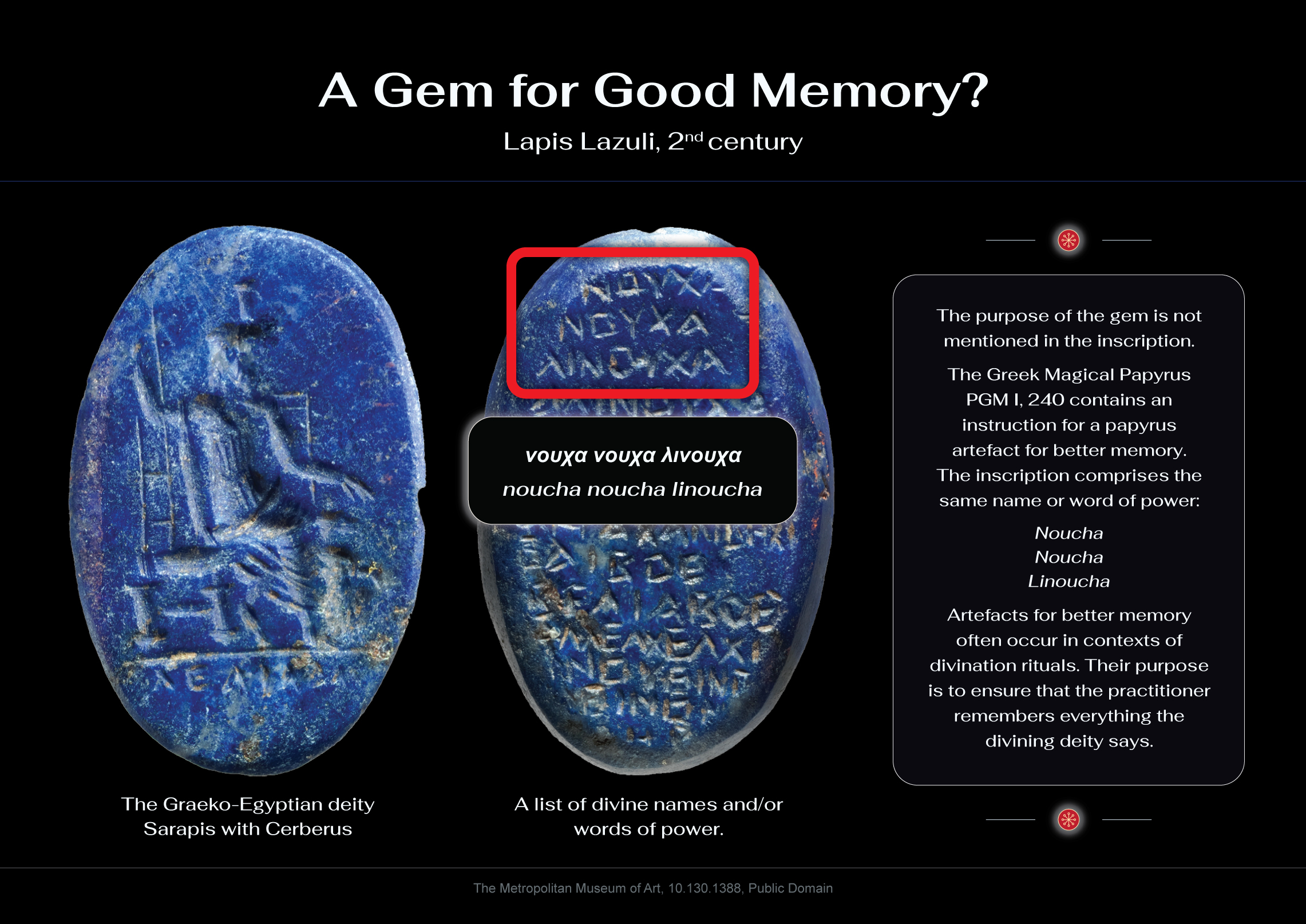 The Archcaeology of Ancient Magic - Lapis Lazuli Gem - The Metropolitan Museum of Art, 10.130.1388