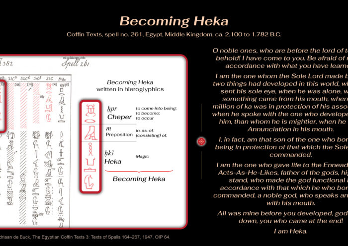 From: Adriaan de Buck, The Egyptian Coffin Texts 3: Texts of Spells 164–267, 1947, OIP 64.