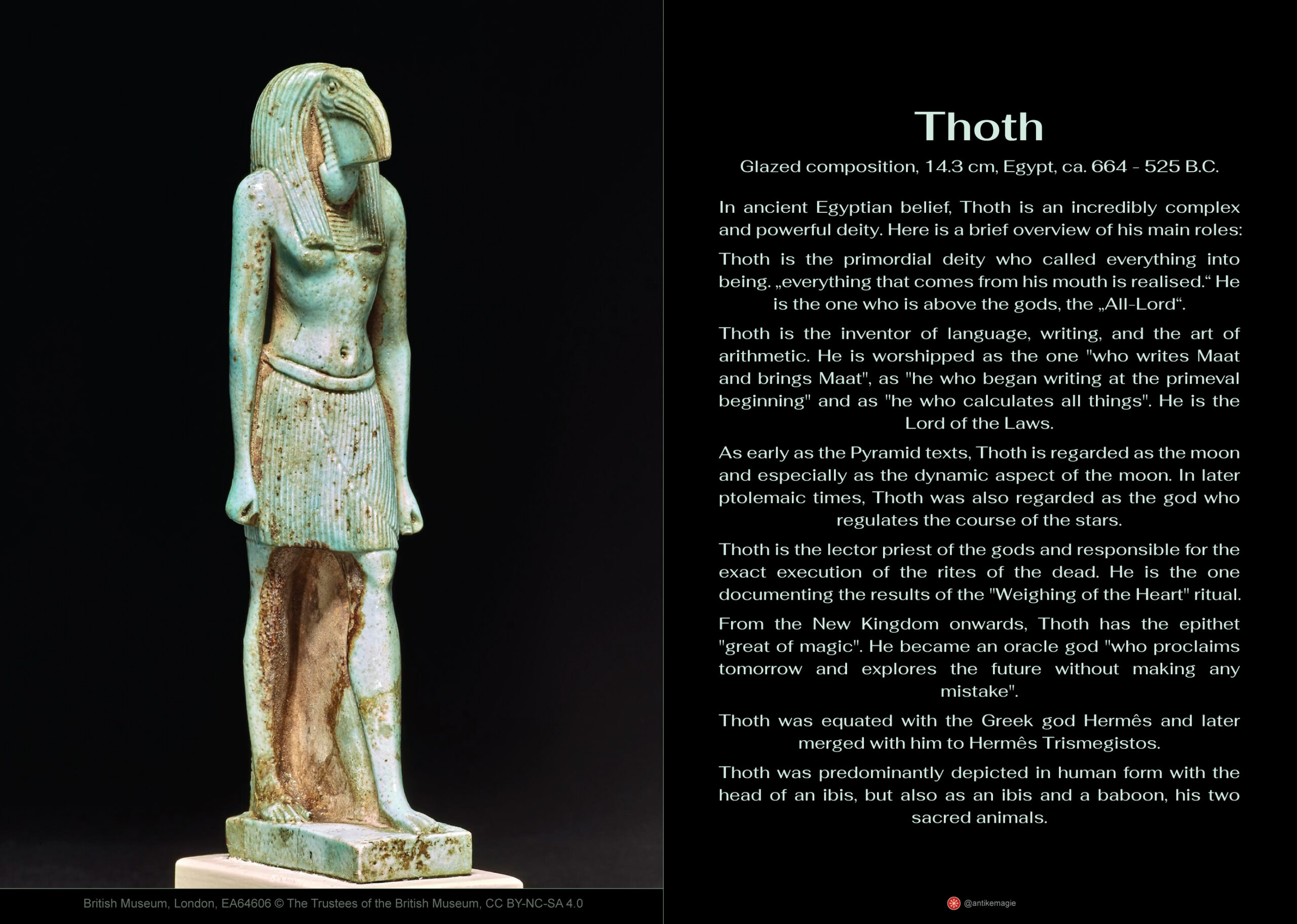 The Archaeology of Ancient Magic - Deities - Thoth - British Museum EA64606