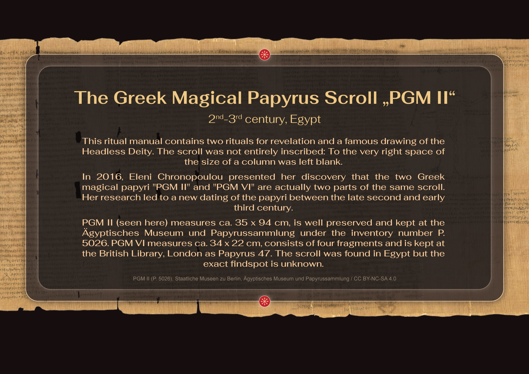 Greek Magical Papyrus PGM II, 2nd-3rd century, Egypt, Staatliche Museen zu Berlin, Ägyptisches Museum und Papyrussammlung, inv. no. P. 5026, CC BY-NC-SA 4.0