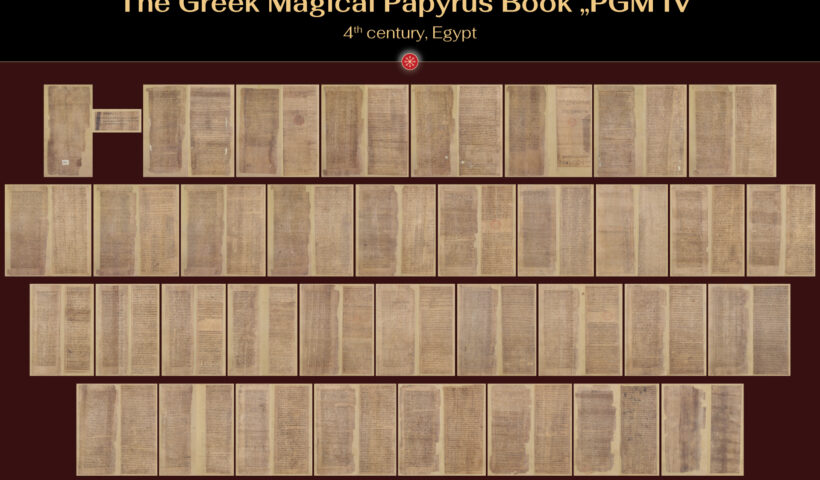 The “Great Paris Papyrus” or ”Grand Papyrus Magique” (PGM IV), 4th century, Egypt, H: 27-30.5 cm, W: 9.5-13 cm, Bibliothèque Nationale de France, Paris, P. supplemément grec 574, Images source gallica.bnf.fr / BnF