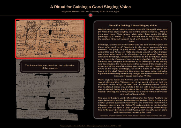 Ritual manual, Papyrus, ink, 6th-7th century, Egypt, 37.3 x 25.4 cm, Yale University Library, Beinecke Rare Book and Manuscript Library, Papyrus Collection, P.CtYBR inv. 1791