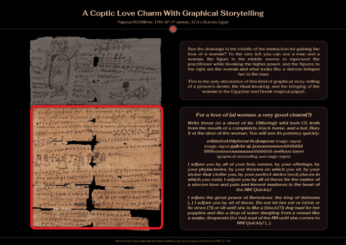 Ritual manual, Papyrus, ink, 6th-7th century, Egypt, 37.3 x 25.4 cm, Yale University Library, Beinecke Rare Book and Manuscript Library, Papyrus Collection, P.CtYBR inv. 1791
