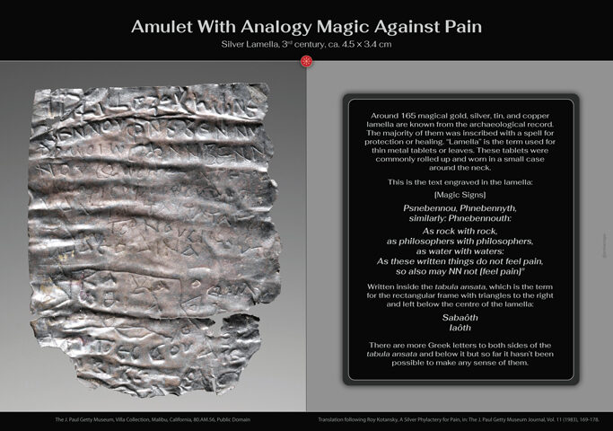 The Archaeology of Ancient Magic - Silver Lamella Against Pain - Getty Museum 80.AM.56