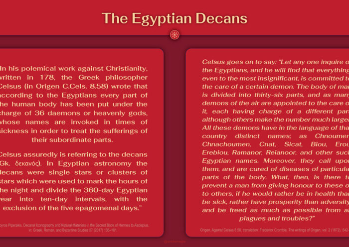 The Archaeology of Ancient Magic - Egyptian Decans Quote Celsus