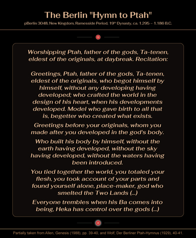 The Archaeology of Ancient Magic - Deities - Ptah - The Berlin Hymn to Ptah