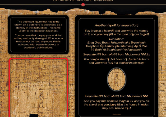 The Archaeology of Ancient Magic - Ancient Egyptian Ritual Instruction for Separation - AMS 75 (PDM/PGM XII), Rijksmuseum van Oudheden, Leiden © Rijksmuseum van Oudheden, Leiden, the Netherlands
