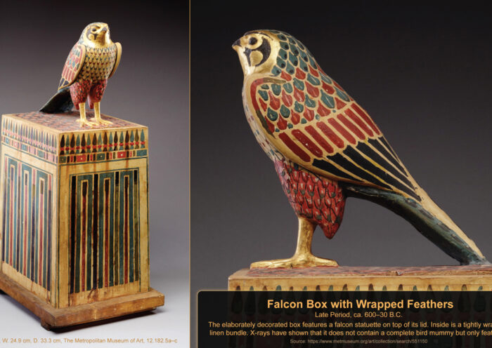 The Archaeology of Ancient Magic - Falcon Box with Wrapped Feathers Inside - The Metropolitan Museum of Art, 12.182.5a–c
