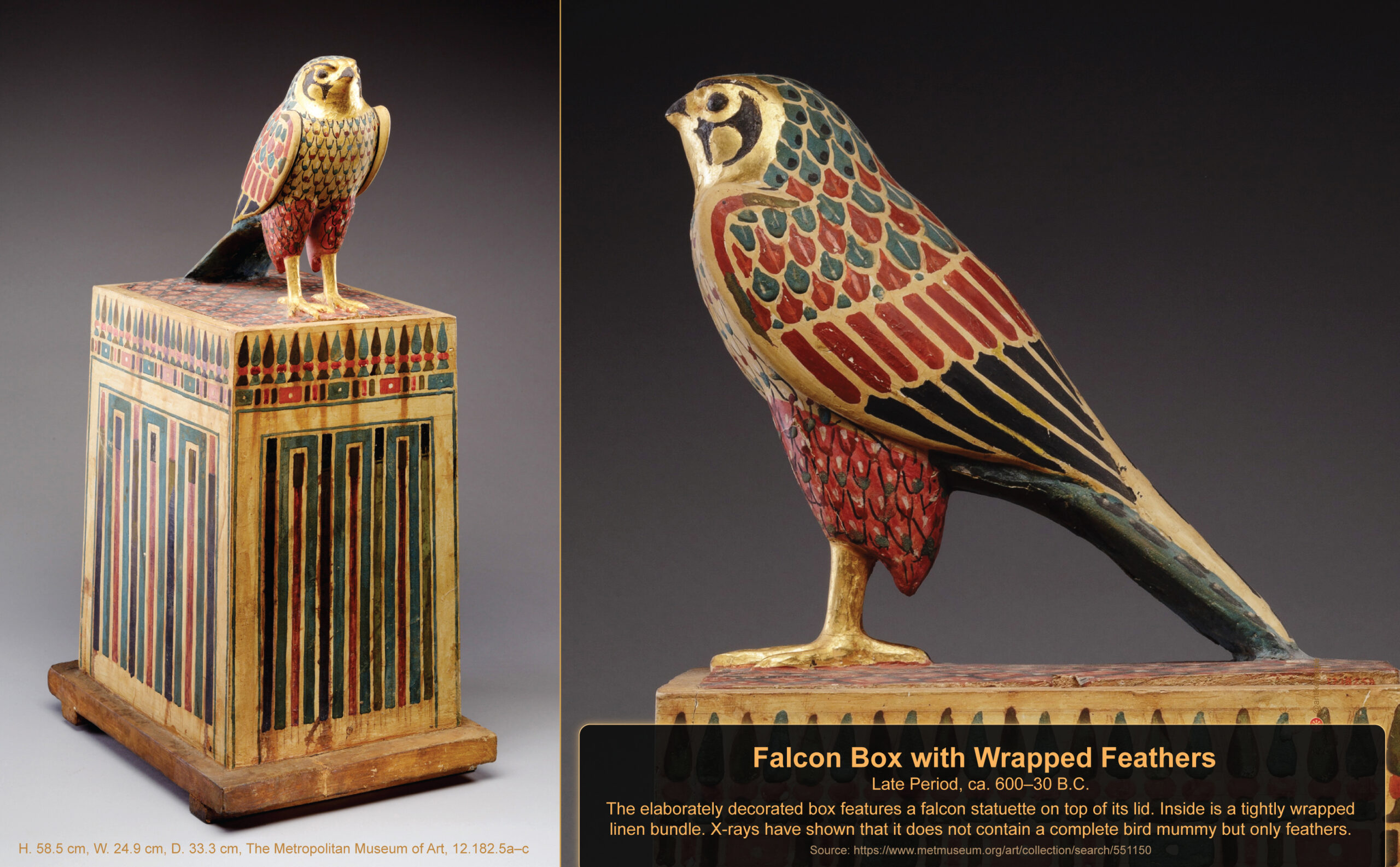 The Archaeology of Ancient Magic - Falcon Box with Wrapped Feathers Inside - The Metropolitan Museum of Art, 12.182.5a–c